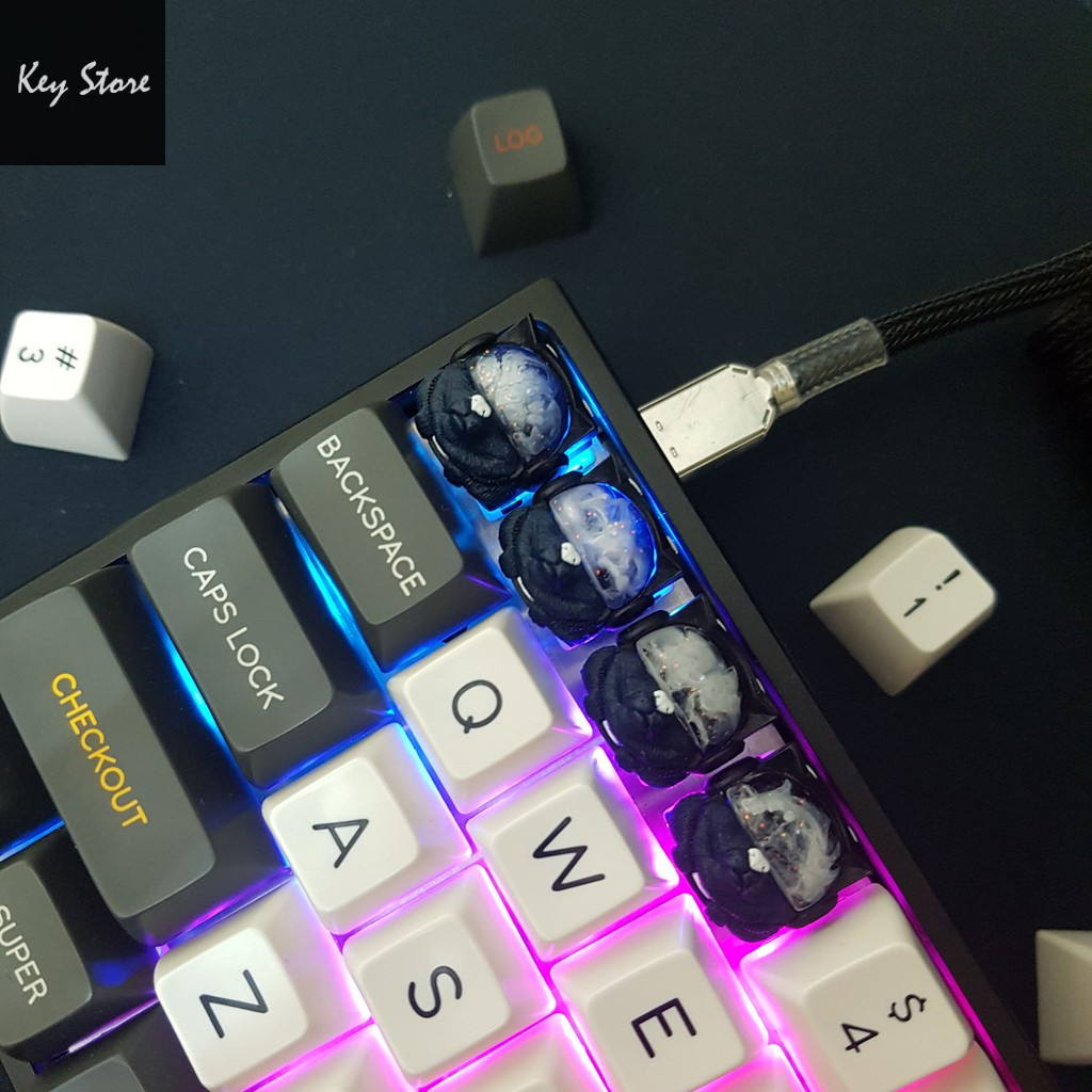 Nút bàn phím cơ artisan keycap sirius màu xanh navy