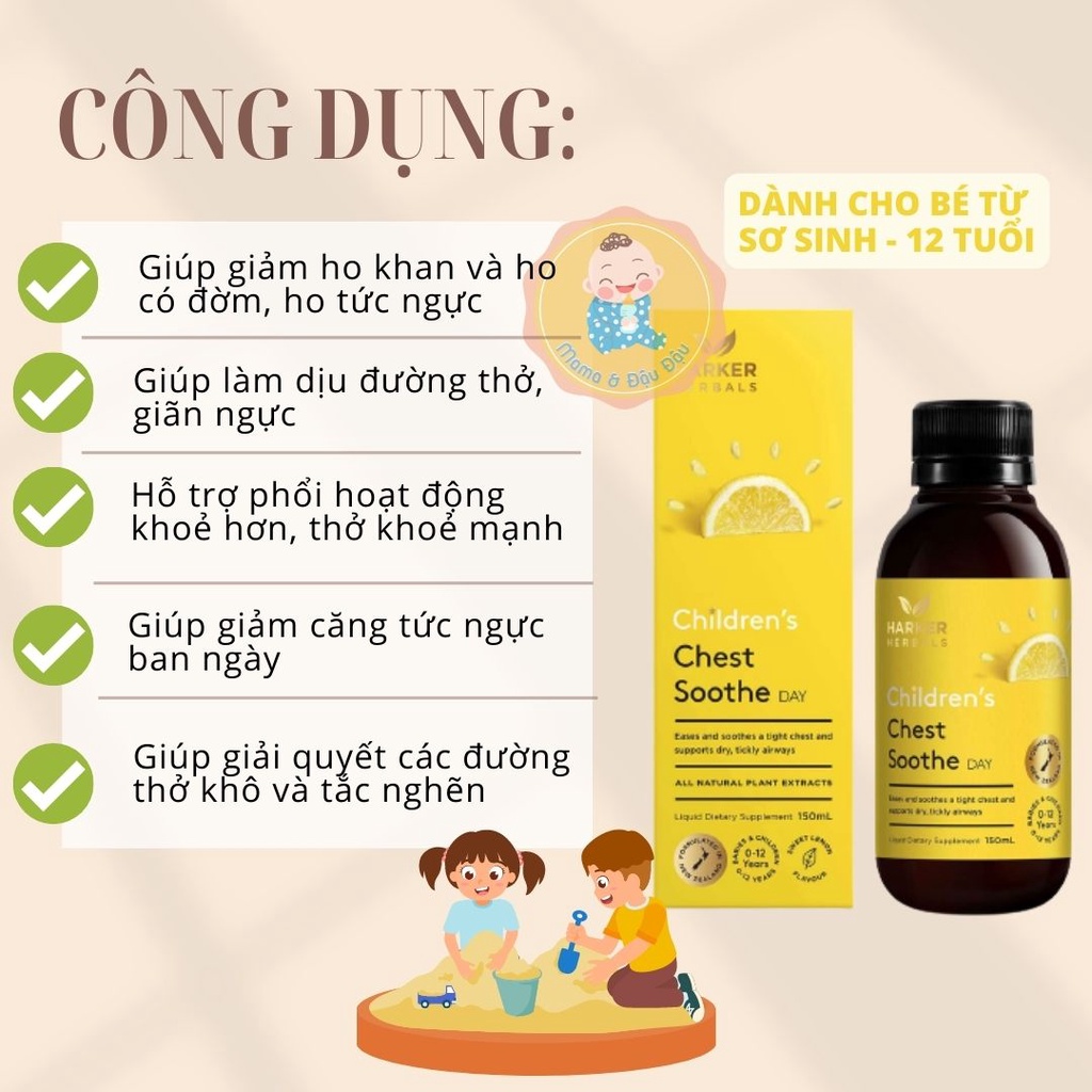 Siro HARKER CHEST SOOTHE cho bé ho khan, ho gió, ho tức ngực