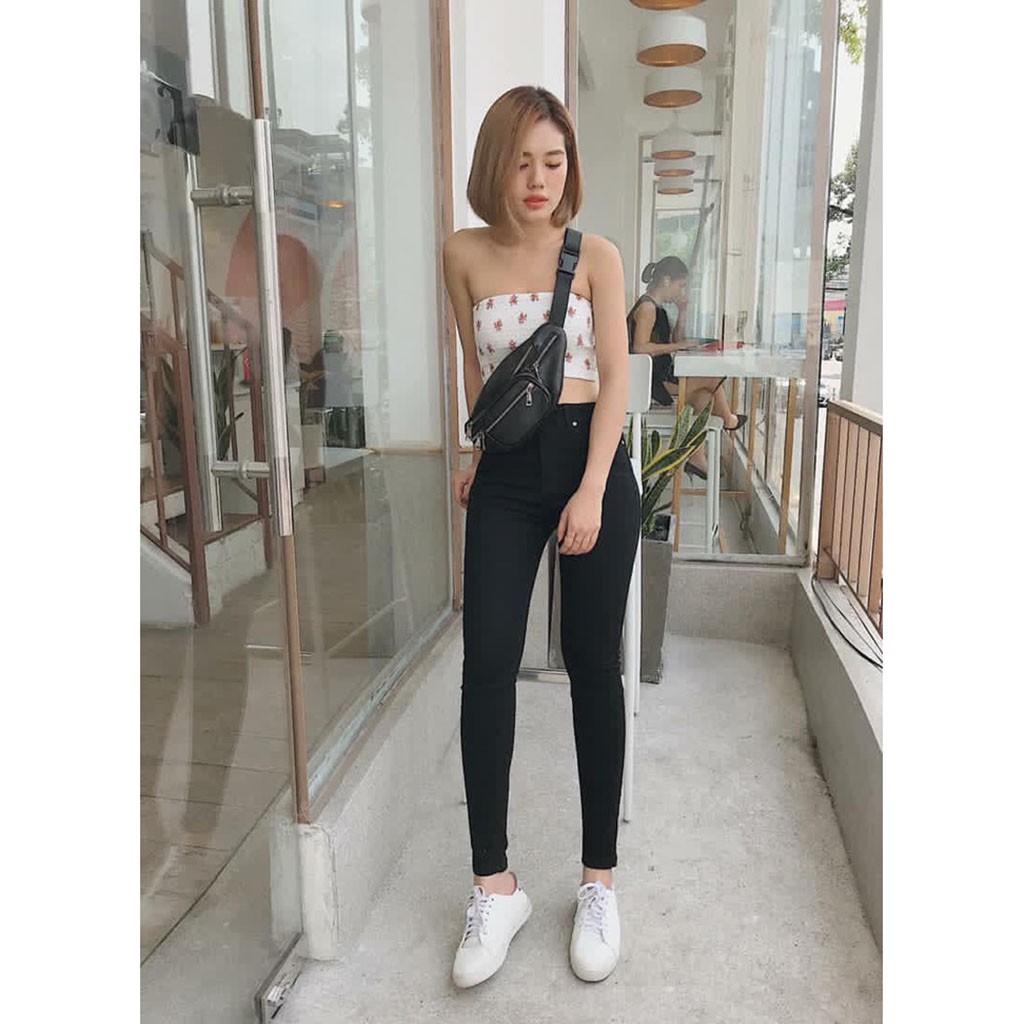 QUẦN JEAN NỮ DÁNG ÔM RÁCH GỐI + TRƠN