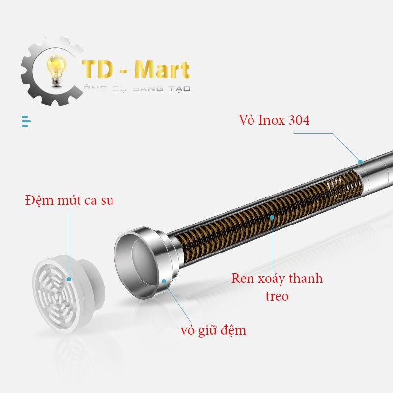 ⚡️ 𝐇𝐚̀𝐧𝐠 𝐗𝐮𝐚̂́𝐭 𝐊𝐡𝐚̂̉𝐮 ⚡️ Thanh Treo Rèm Inox 304 ⚡️ Không cần khoan bắt vít - Dễ dàng lắp đặt