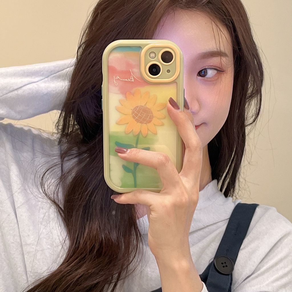 Ốp Điện Thoại Họa Tiết Hoa Hướng Dương Nhỏ Xinh Cho iPhone 12 13 11 Pro Max X Xs Max Xr
