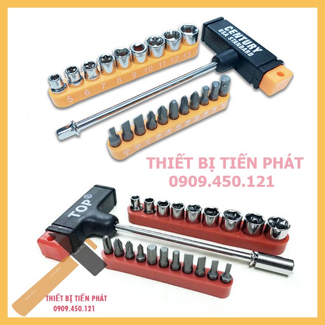 BỘ TUÝP CẦN CHỮ T 22 CHI TIẾT - TOP HOẶC CENTURY CAO CẤP CHÍNH HÃNG
