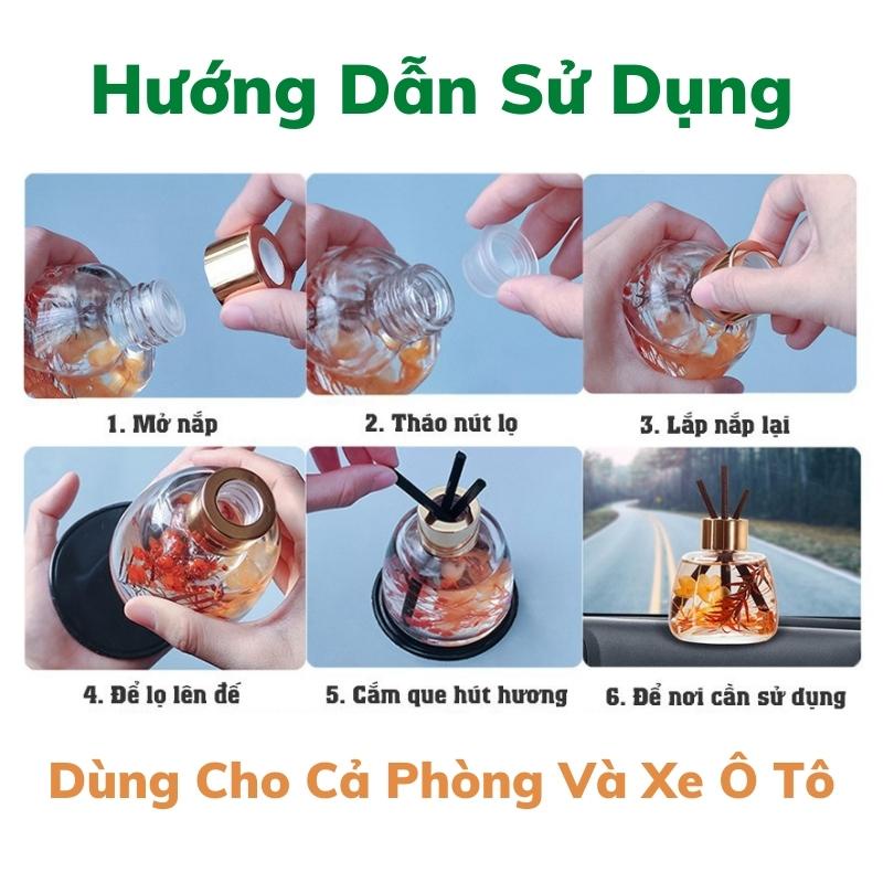 Tinh Dầu Thơm Phòng Nước Hoa Phòng Ngủ Ô tô Cao Cấp Khuếch Tán Chất Liệu Thiên Nhiên Tặng Đá Phát Sáng Ban Đêm Thư Giãn