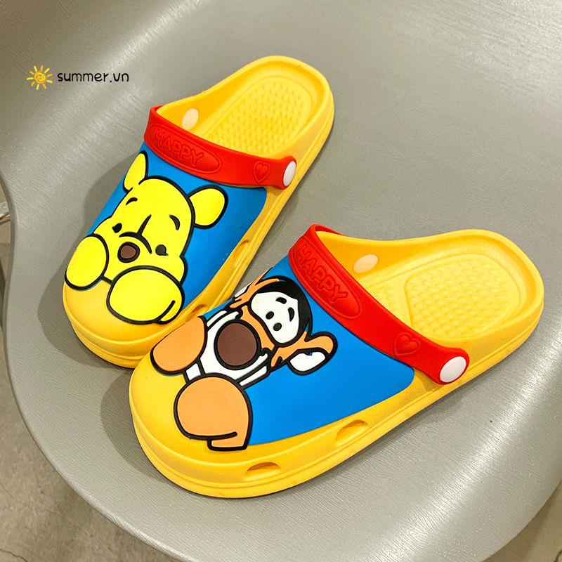 Dép Bít Mũi In Họa Tiết Hoạt Hình Chống Trượt Chống Mài Mòn Thích Hợp Cho Hoạt Động Ngoài Trời Vào Mùa Hè