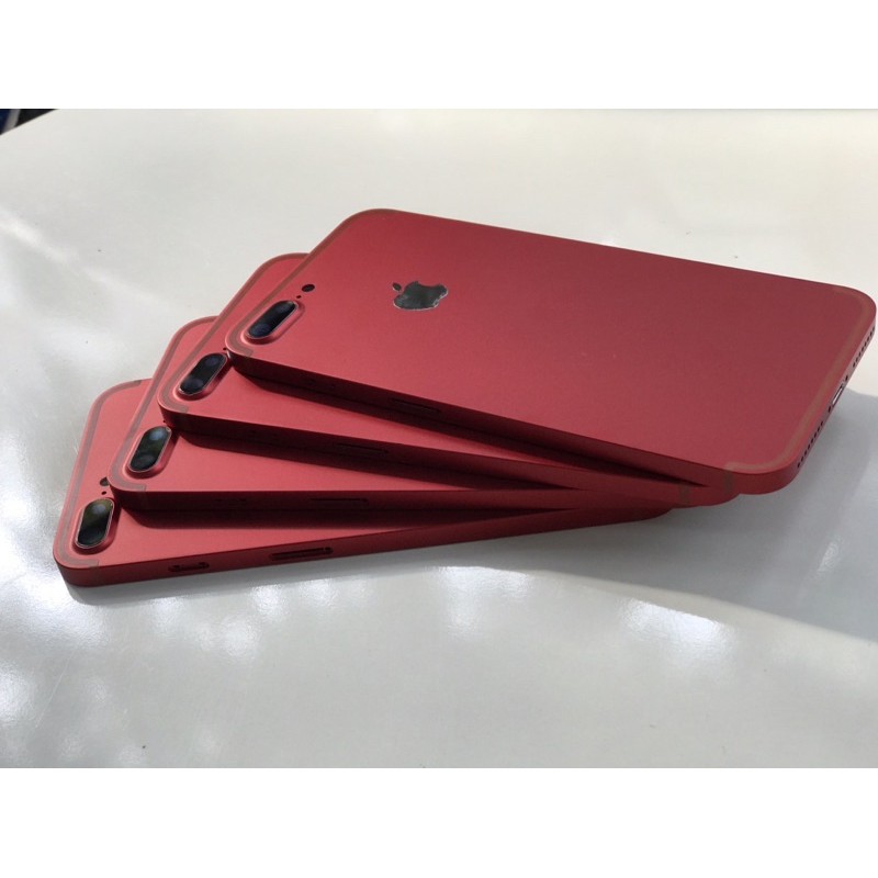 ( ảnh thật ) vỏ sườn thay thế dành cho iphone 7plus đỏ viền vuông sang trọng nổi bật