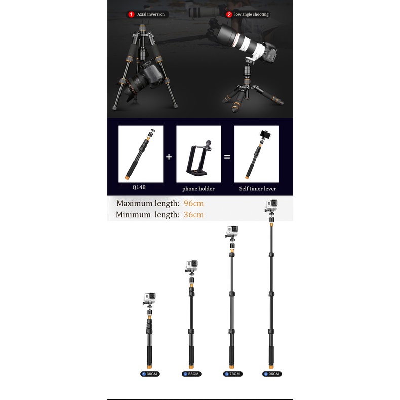 Chân máy ảnh Tripod Beike QZSD-166A