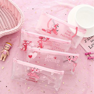 Hộp bút Báo Hồng Pink Panther hồng trong suốt.