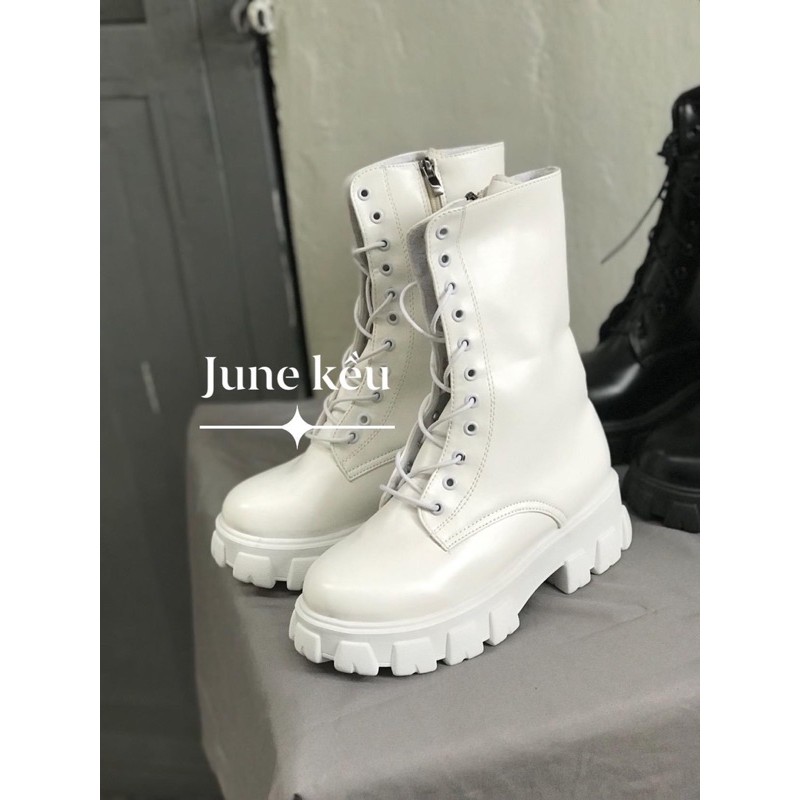 GIÀY Bốt nữ boot OXFORD ULZZANG CAO CỔ BUỘC DÂY ĐẾ CAO 5CM - ảnh thật ở cuối -  đế răng cưa | BigBuy360 - bigbuy360.vn