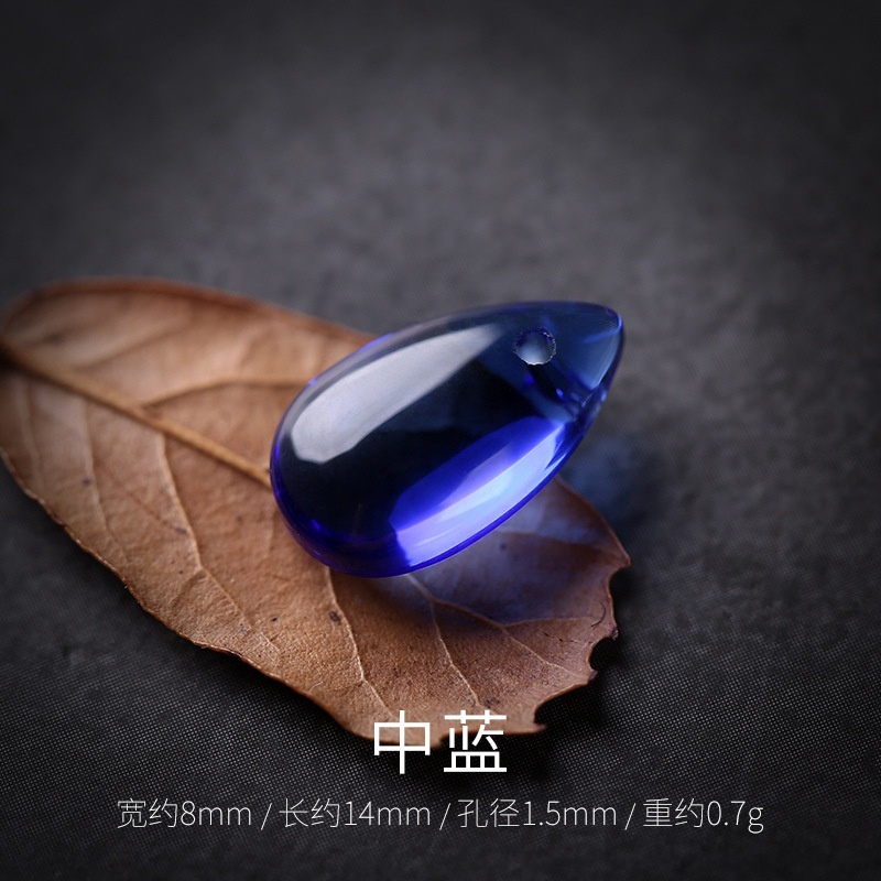 Set 4 Hạt Thủy Tinh Hình Giọt Nước 8x14mm Dùng Làm Trang Sức Thủ Công