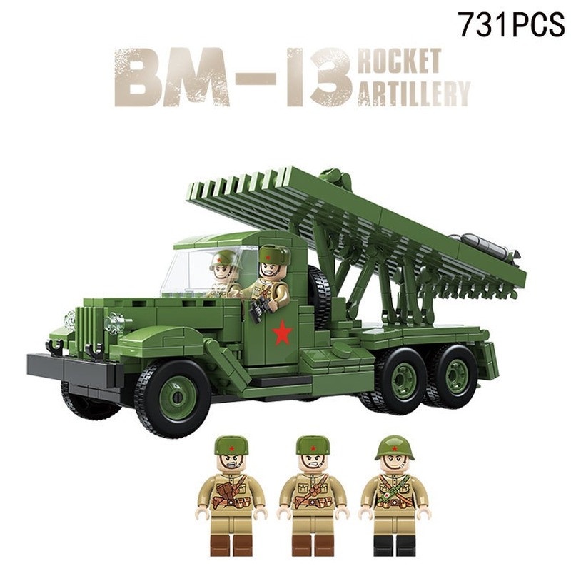 （CÓ SẴN）Đồ chơi lắp ráp mô hinh Quan Guan 100240 xe tank BM 13 roc ket artillery