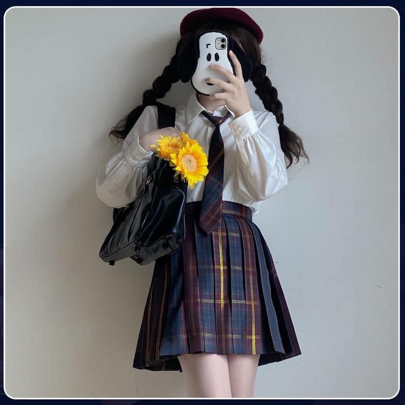 Chân váy Jk Hồng Trà hãng Hoa Kiến Dã