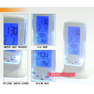 Đồng hồ để bàn màn hình LED kỹ thuật số sang trọng kèm nhiệt kế đo phòng, báo thức, báo sinh nhật