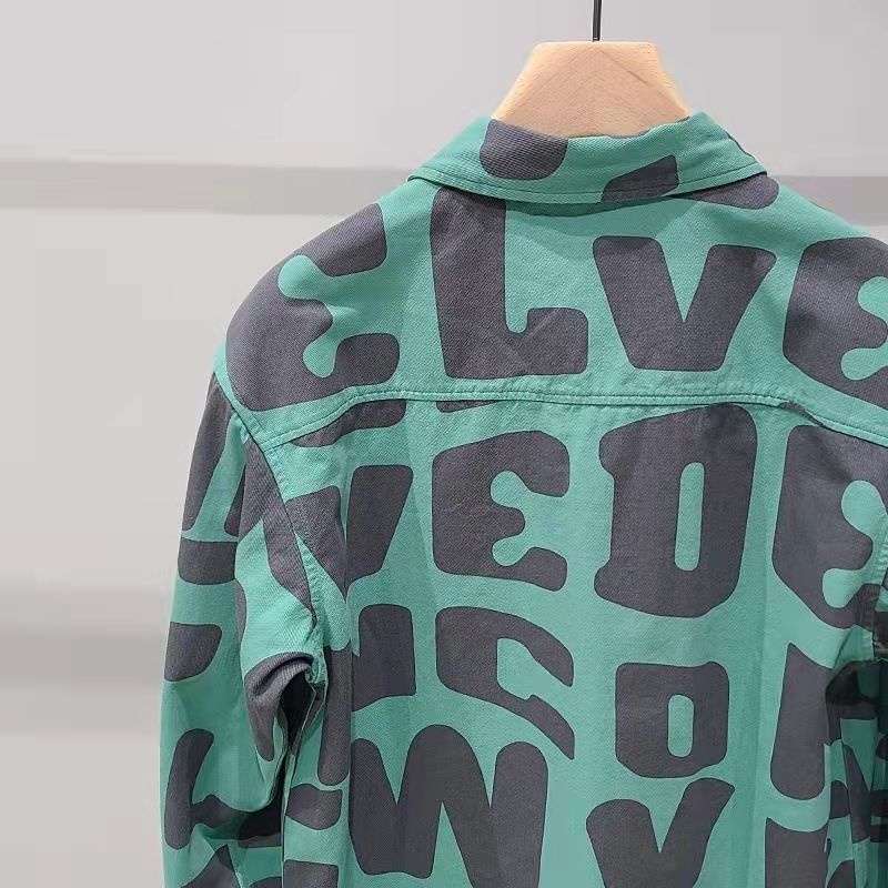 Áo Sơ Mi Dáng Rộng In Chữ Cá Tính Trẻ Trung Cho Nam