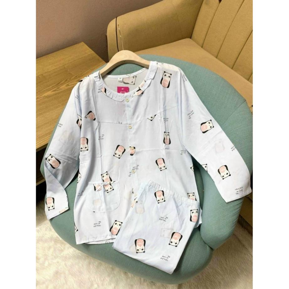 (SIZE ĐẠI )Bộ Bầu Pyjama lanh lụa có chun chỉnh bụng cho mẹ bầu và sau sinh (k có khóa ngưc)