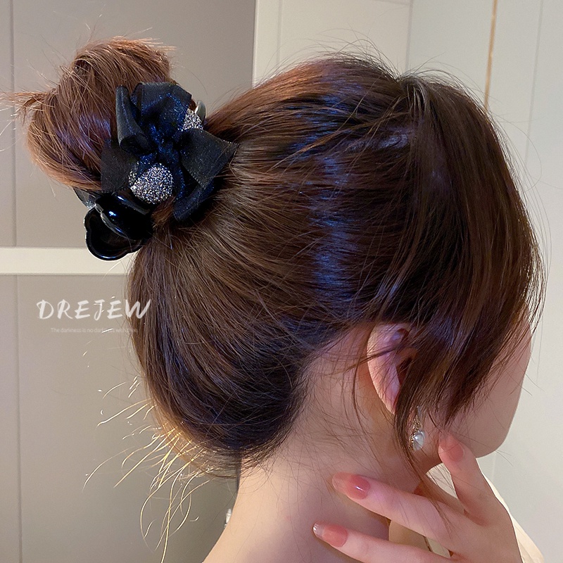 DREJEW Kẹp Tóc Hình Nơ Đính Đá Phong Cách Hàn Quốc Xinh Xắn kẹp tóc hàn quốc kẹp tóc càng cua