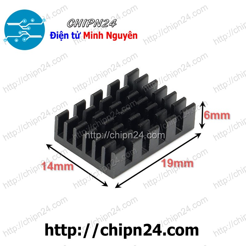[2 CÁI] Tản nhiệt TN24 19x14x6MM ĐEN