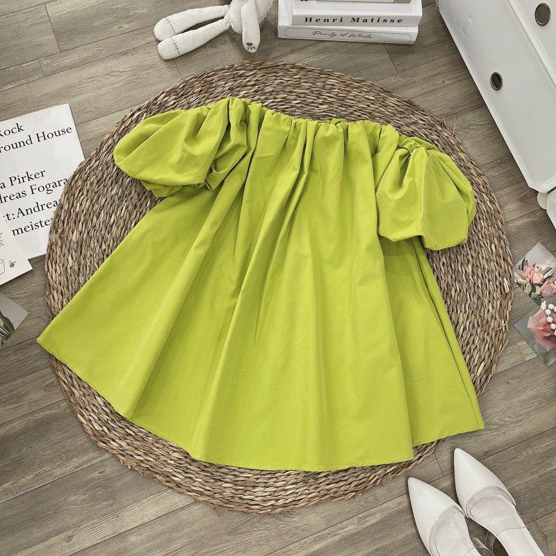 Áo xòe bẹt vai tay phồng siêu cưng