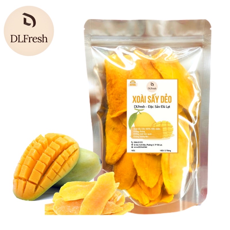 Xoài sấy dẻo DLFresh xoài sấy không đường vị tự nhiên