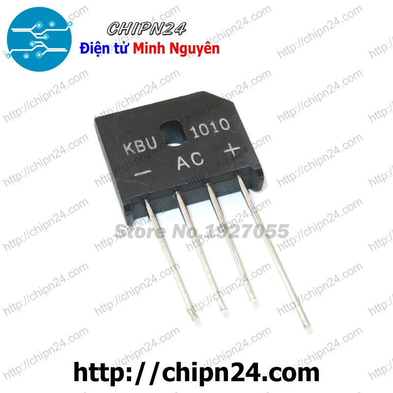 [2 CON] Cầu Diode KBU1010 10A 1000V (10A dẹt)