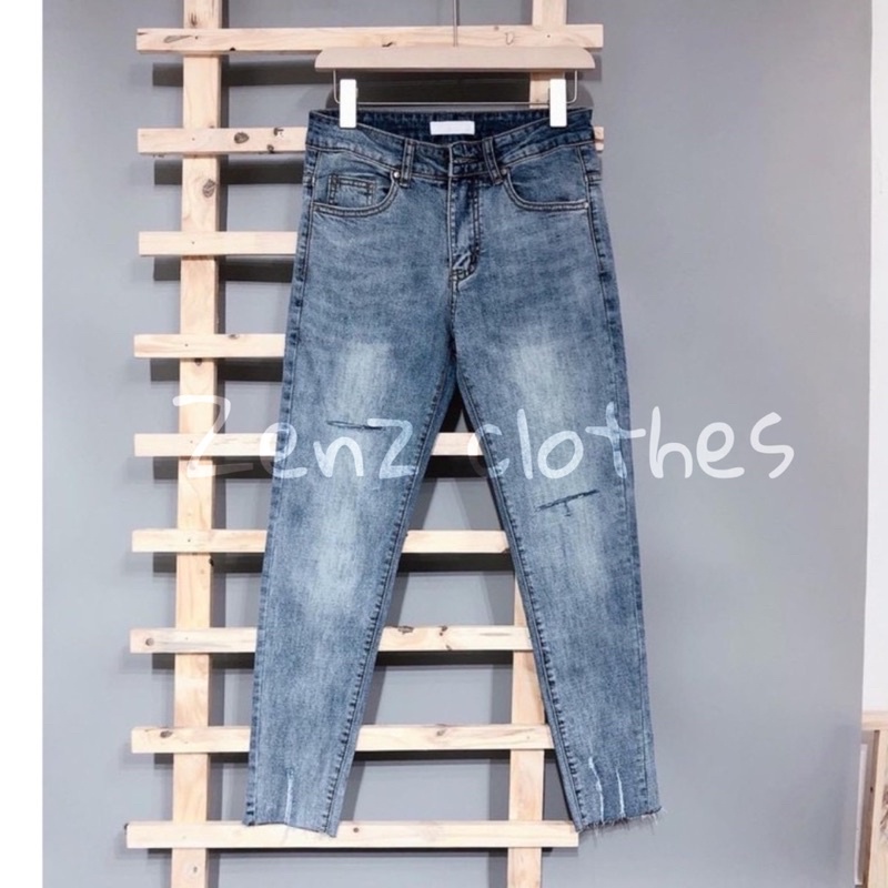 Quần Jean Nam Xanh cào kiểu không lai - ZENZ CLOTHES