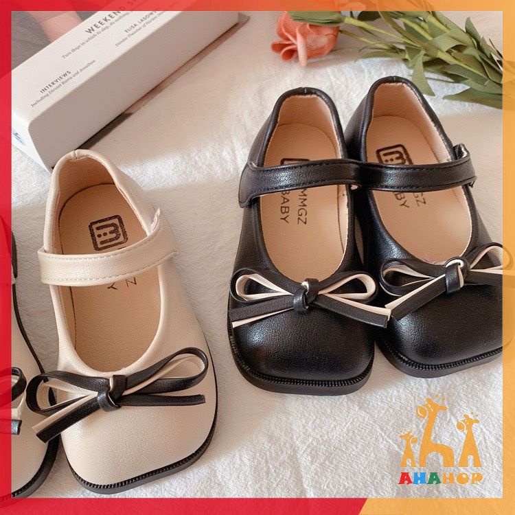 Giày dép mũi vuông chính hãng MG Baby gắn Nơ nhỏ cho bé gái từ 2-5 tuổi dễ thương kiểu dáng Hàn Quốc V295