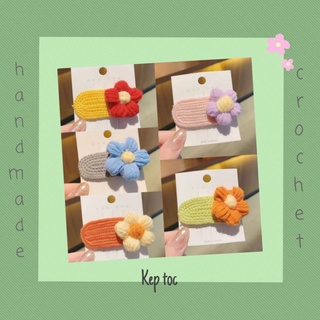Kẹp tóc len hình bông hoa