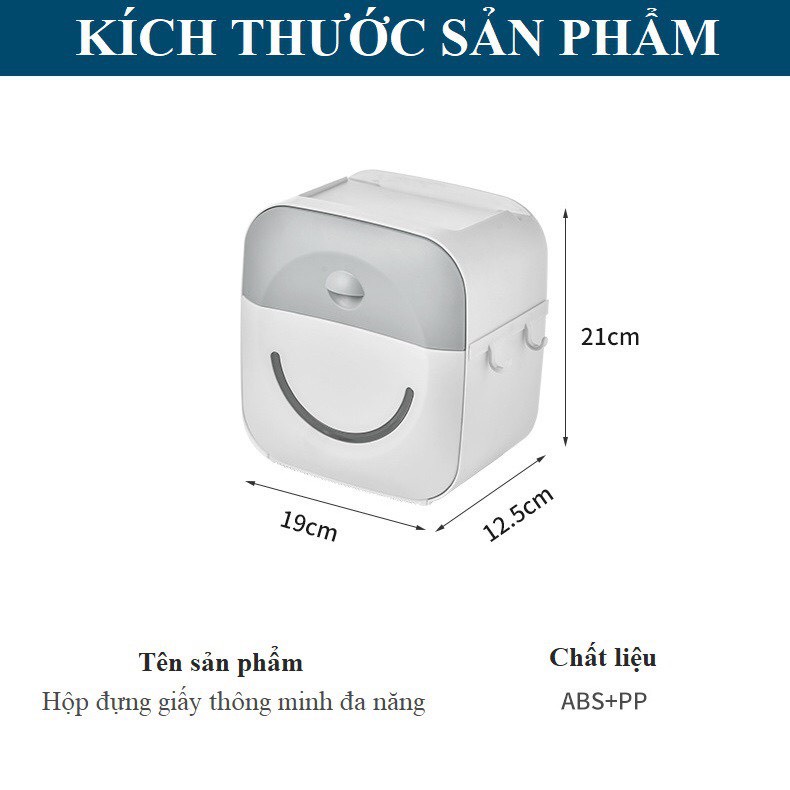 Hộp đựng giấy thông minh W&amp;Y, có ngăn kéo, chống bắn nước