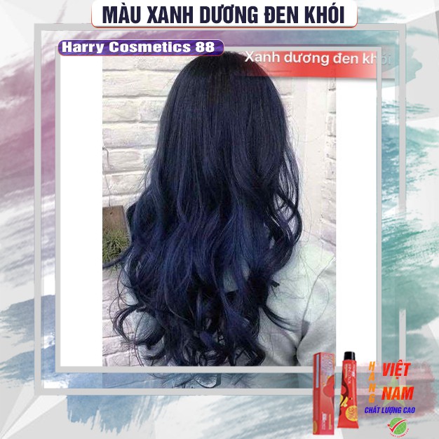 Thuốc nhuộm tóc Xanh dương đen khói💖[dưỡng tóc]  [lên màu chuẩn] tự nhuộm tóc tại nhà tặng kèm Oxy trợ nhuộm và gang tay