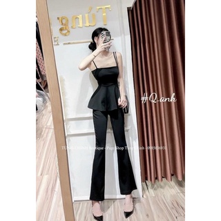set peplum quần loe sang chảnh