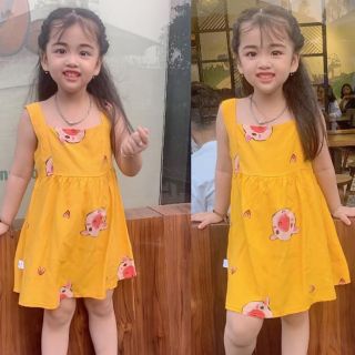 Váy lanh lụa 2 dây cực mềm, mát cho bé gái