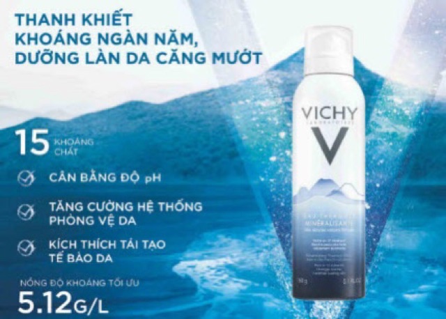 Nước xịt khoáng dưỡng da Vichy Mineralizing Thermal Water