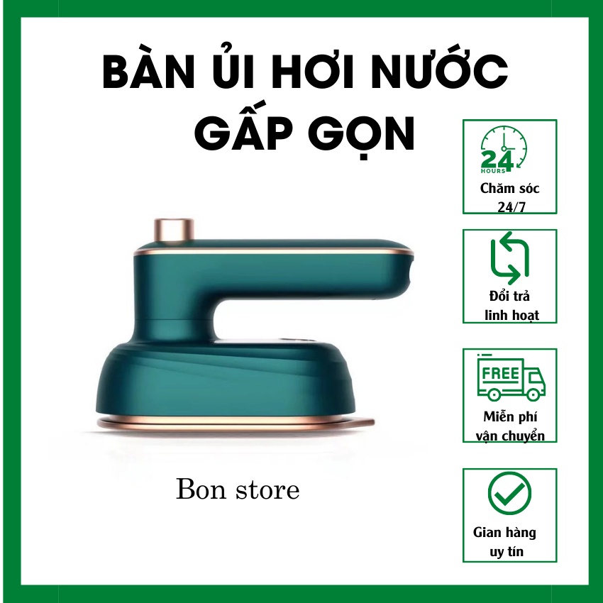 Bàn Ủi Bàn Là Hơi Nước Cầm Tay, Gấp Gọn Tiện Lợi, Mặt Inox Công Suất 33W Tiết Kiệm Điện, Ủi Ướt Và Khô/Bon Store7788
