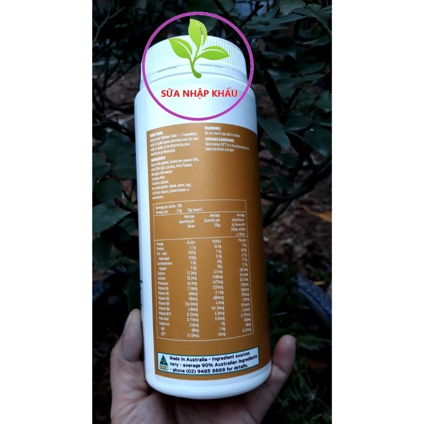 Sữa bò non Healthy Care Colostrum Milk Powder 300g nhập khẩu Úc