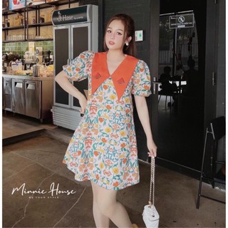 [Siêu Hot] Váy Hoa Phối Cổ Dáng Suông Tay Phồng, Đầm Hoa Nhí Tay Phồng Siêu Xinh (Có Ảnh Thật Kèm Video)