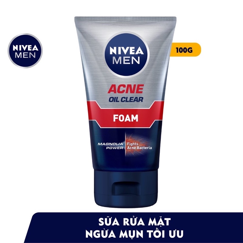 SỮA RỬA MẶT KIỂM SOÁT NHỜN & NGỪA MỤN NIVEA MEN mẫu mới 100g ( hàng công ty)