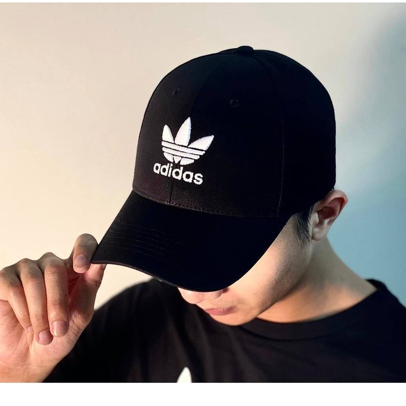 Nón kết lưỡi trai Mũ Adidas đen logo thêu trắng dành cho nam nữ Free size - Full hộp