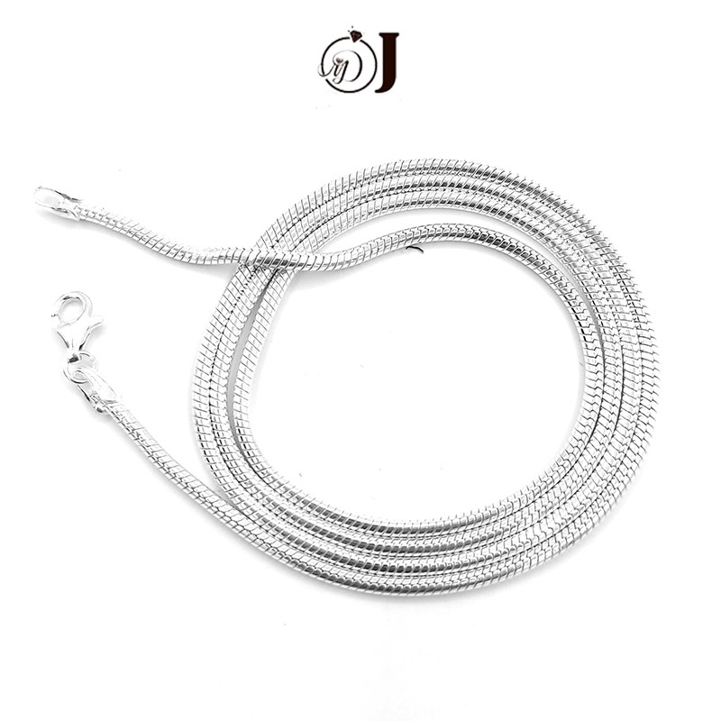 Dây chuyền bạc s925 MĐJ 110 tròn, trơn phong cách cá tính, vòng cổ bạc cho nam, nữ, sợi to 1,9mm