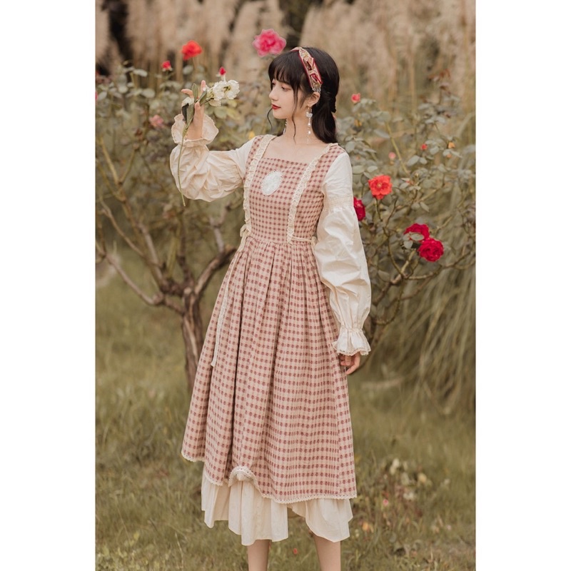 Váy ReTro Tiểu Thư Màu Hồng M190 Thời Trang Nữ