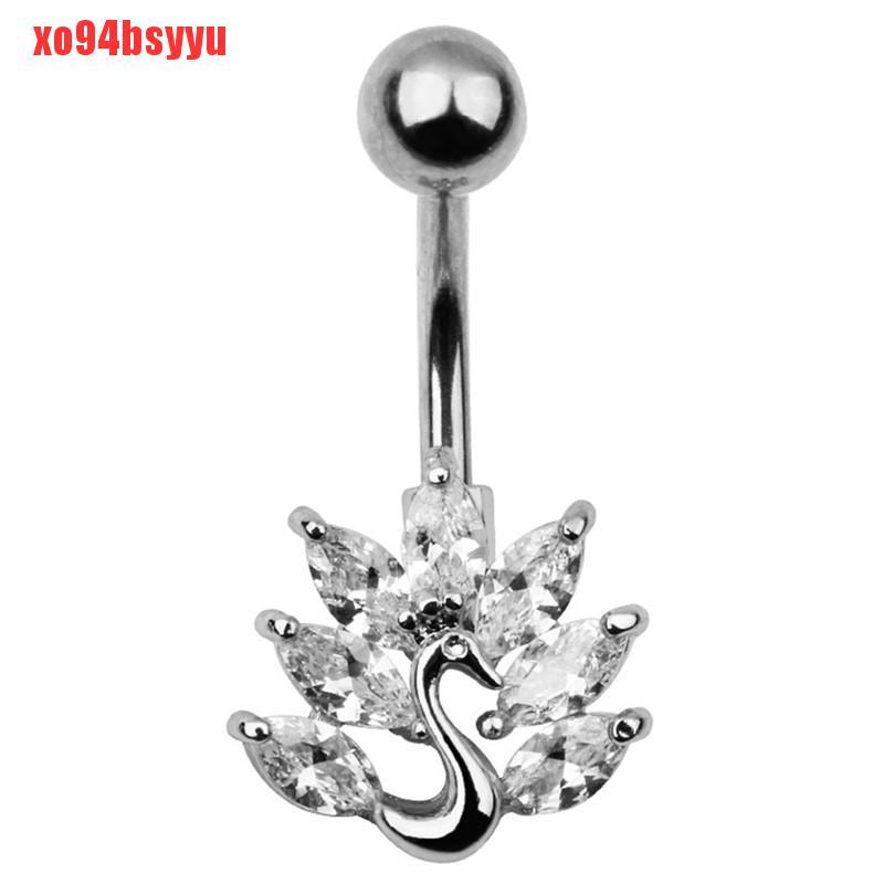 Khuyên Rốn Hình Chim Công Đính Đá Nhân Tạo Thời Trang 94bsyyu