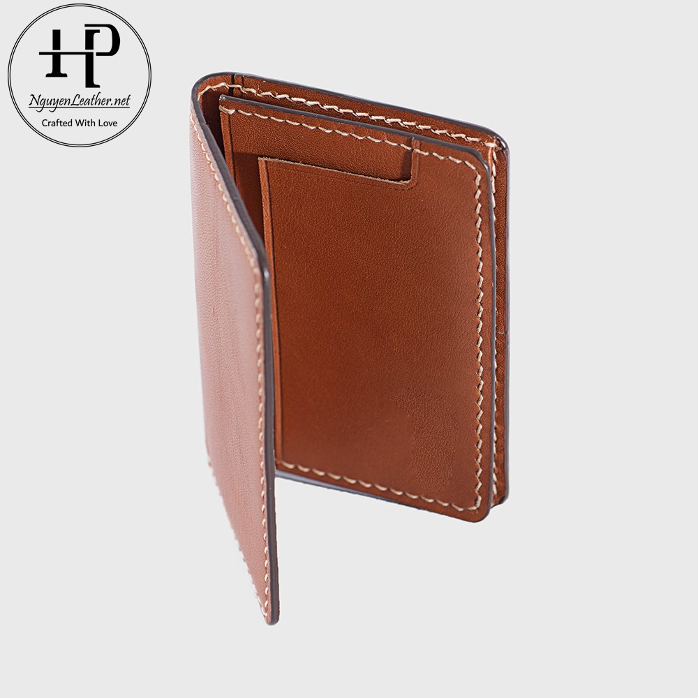 Ví Đựng Thẻ Card Holder Da Bò Thảo Mộc Cao Cấp Phong Cách Châu Âu May Tay Tỉ Mỉ Màu Nâu Nguyen Leather