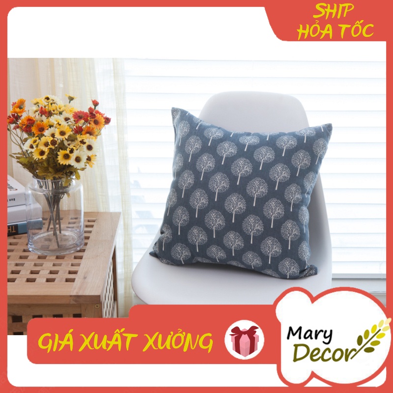 Gối tựa sofa Mary Decor - Họa tiết cây xám G-A06