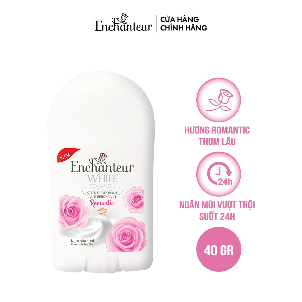 Sáp khử mùi trắng da Enchanteur Charming/ Romantic/ Delightful 40gr