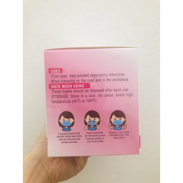 Hộp khẩu trang y tế trẻ em 3 lớp (2 tuổi-10tuổi)kháng khuẩn lọc bụi khử trùng bảo châu hàng việt nam chất lượng cao