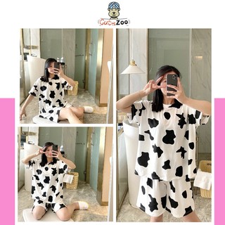 Set áo thun bò sữa form rộng và quần short đùi loang Unisex - CUTEZOO