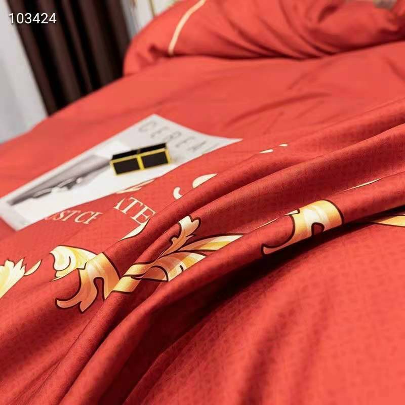 Bộ Chăn Ga Gối cotton lụa 20s Lidaco - Hoàng Gia Đỏ