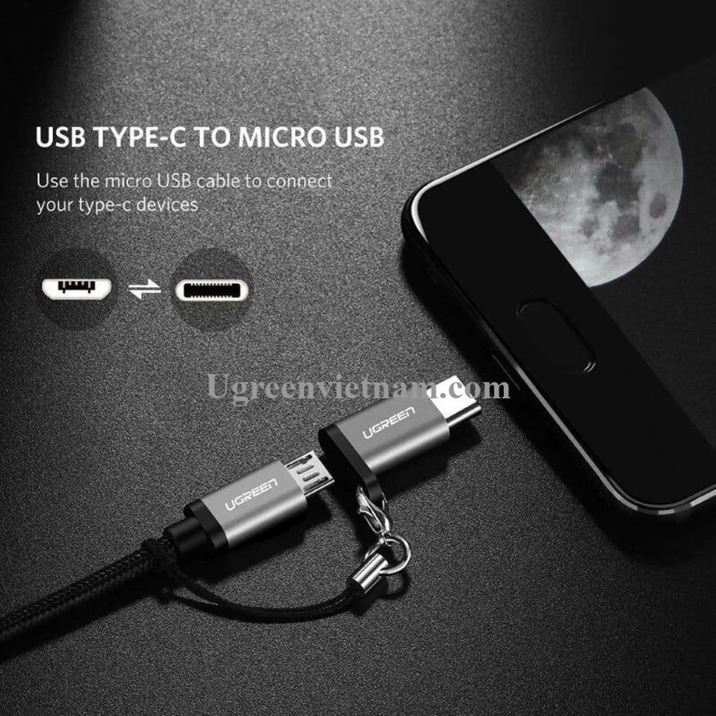 Đầu Chuyển USB Type C Sang Micro USB UGreen US189 US157 Cao Cấp
