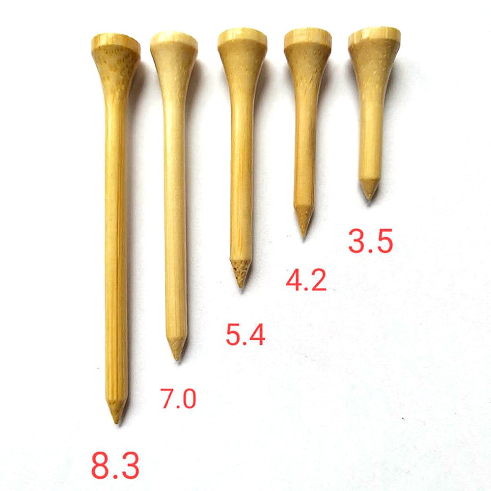 Set 100 tee chơi gôn bằng gỗ tre 42mm/54mm/70mm/83mm chuyên dụng chất lượng cao
