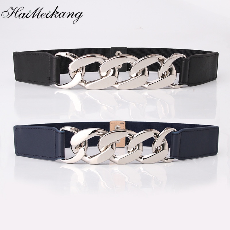 Haimeikang Thắt lưng kim loại co giãn thời trang của phụ nữ