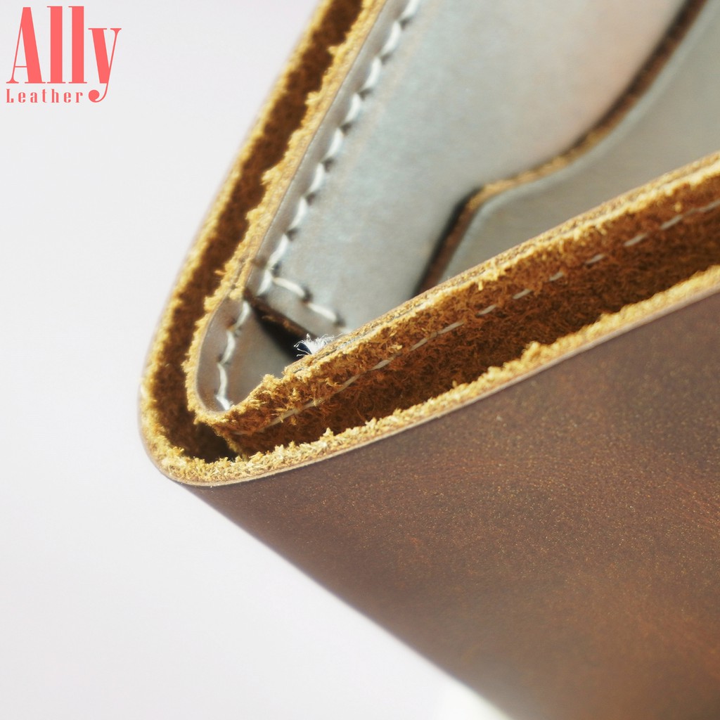 Ví Da Nam Đứng Handmade Cao Cấp | Da Bò - Ally Leather - C13