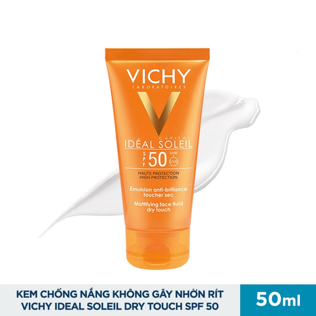 Kem Chống Nắng Vichy Ideal Soleil Bảo Vệ Da Mặt, Không Gây Nhờn Rít SPF50